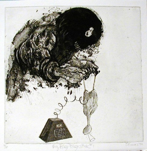 Oonagh Grimes 'Big Pokey Stick' etching and aquatint